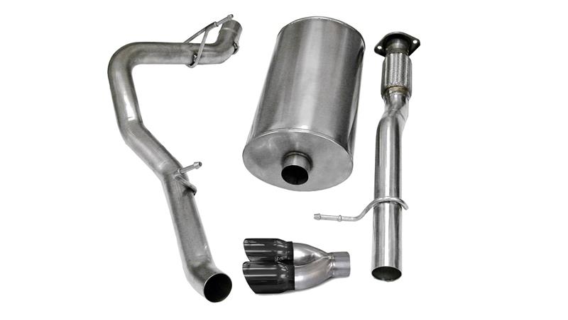 Chevrolet Avalanche Performance Exhaust - Single Side - CORSA Performance - Cat-Back with Twin 4in Black Pro-Series Tips - Black - `07-`09